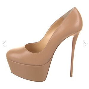 Christian Louboutin Dolly Pump Alta 160 Leather tan pumps size 40.NIB